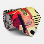 Cravate Notes de musique et de scènes modernes (Roulé)