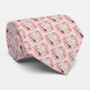 Cravate Notes de musique et Fleurs style rétro Motif