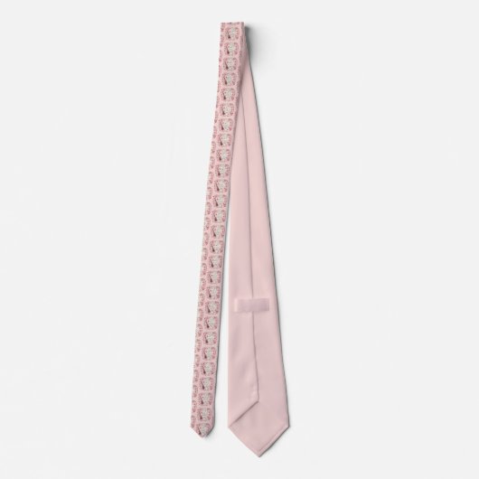 Cravate Notes de musique et Fleurs style rétro Motif (Dos)
