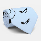 Cravate Notes de musique fantaisie Bleu (Roulé)