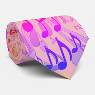 Cravate Notes de musique Motif musical amusant Couleurs vi