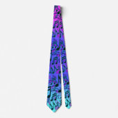 Cravate Notes de Musique Motif Musical Bleu Aqua Vert Viol (Devant)