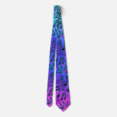 Cravate Notes de musique motif musical bleu vert rose aqua (Dos)