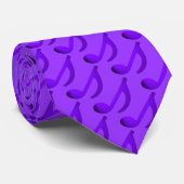 Cravate Notes de Musique Motif Violet (Roulé)