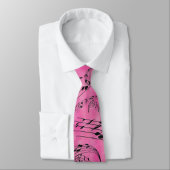 CRAVATE NOTES DE MUSIQUE-ROSE-CRAVATE (Attaché)