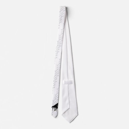 Cravate Notes de piano à queue et de musique (Dos)