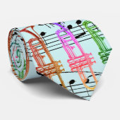 Cravate Notes de trompette et de musique (Roulé)