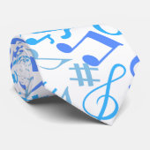 Cravate Notes et symboles musicaux Motif blue.b (Roulé)