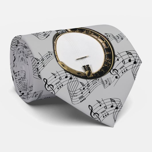 CRAVATE NOTES MULTI-MUSIQUE BANJO (Roulé)