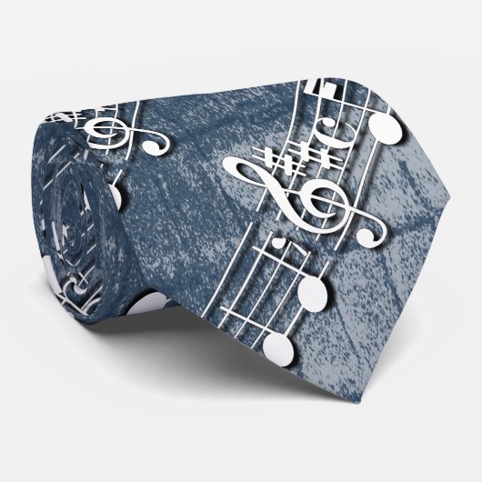 Cravate Notes musicales (Roulé)