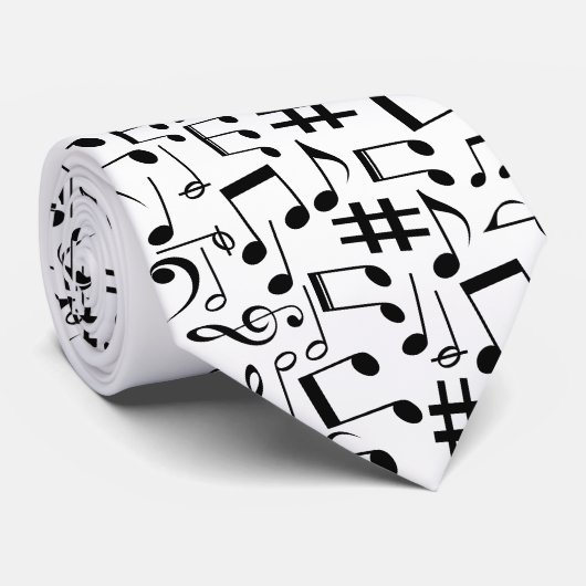Cravate Notes musicales (Roulé)
