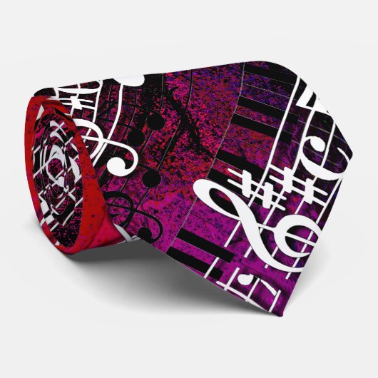 Cravate Notes musicales (Roulé)