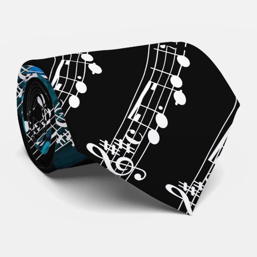 Cravate Notes musicales (Roulé)