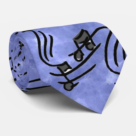 Cravate notes musicales (Roulé)