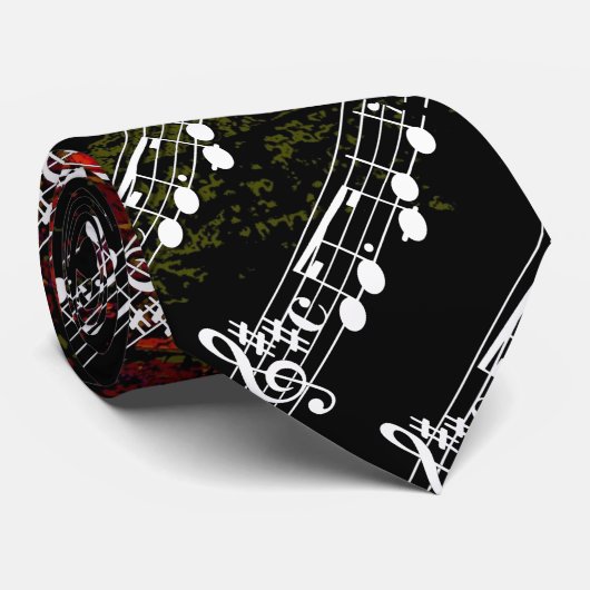 Cravate Notes musicales (Roulé)
