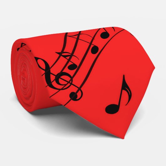 Cravate Notes musicales (Roulé)