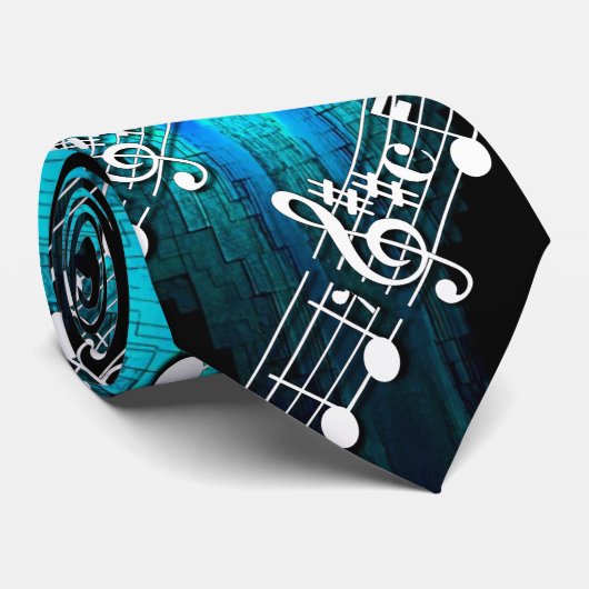 Cravate Notes musicales (Roulé)