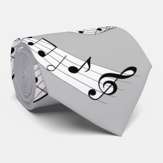 Cravate Notes musicales (Roulé)