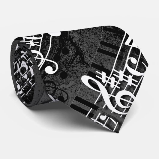 Cravate Notes musicales (Roulé)