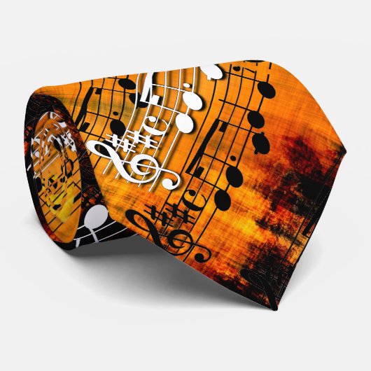 Cravate Notes musicales Abstraites (Roulé)