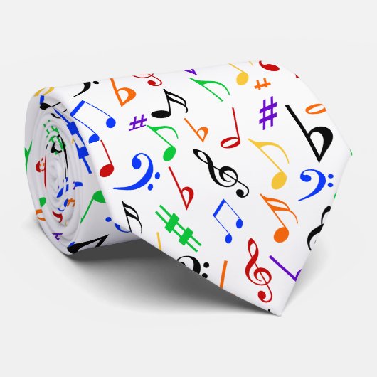 Cravate Notes musicales | Cravate de musique multi (Roulé)