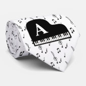 Cravate Notes musicales du Grand Piano Monogram Pianist (Roulé)