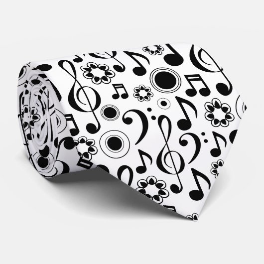 Cravate Notes musicales et Clefs (Roulé)