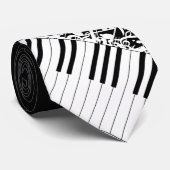 Cravate Notes musicales et clés brouillées personnalisées (Roulé)