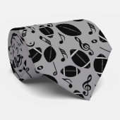 Cravate Notes musicales Footballs (Roulé)