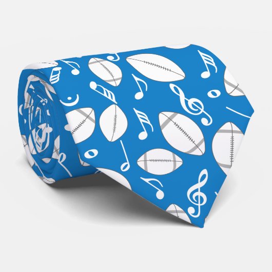 Cravate Notes musicales Footballs (Roulé)