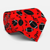 Cravate Notes musicales Footballs (Roulé)