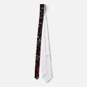 Cravate Notes musicales rouges blanches et noires (Dos)
