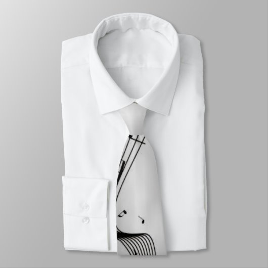 Cravate Notes musicales sur Argent (Attaché)