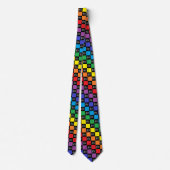 Cravate Notes noires et musicales d'arc-en-ciel Checkered (Dos)