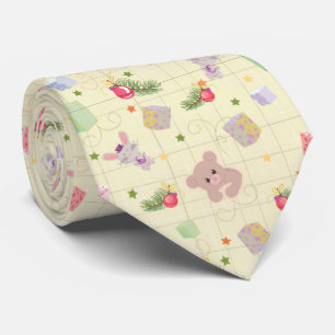 Cravate Nounours de Noël Ourson en peluche