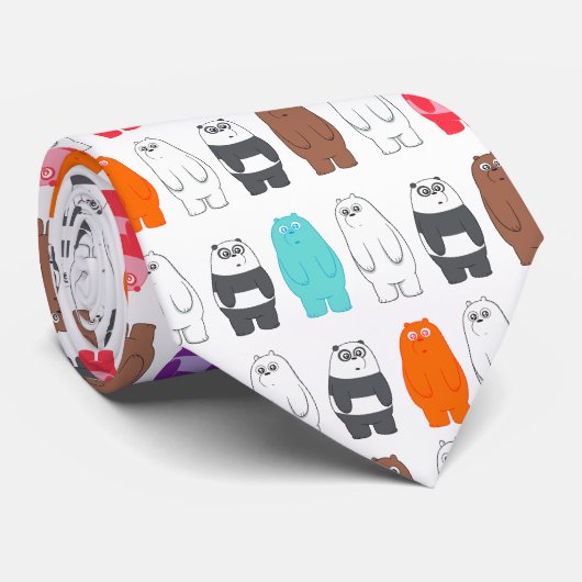 Cravate Nous Ours nu Motif d'ours coloré (Roulé)