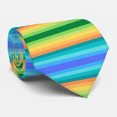 Cravate Nouveau design abstrait coloré rectangulaire verti (Roulé)