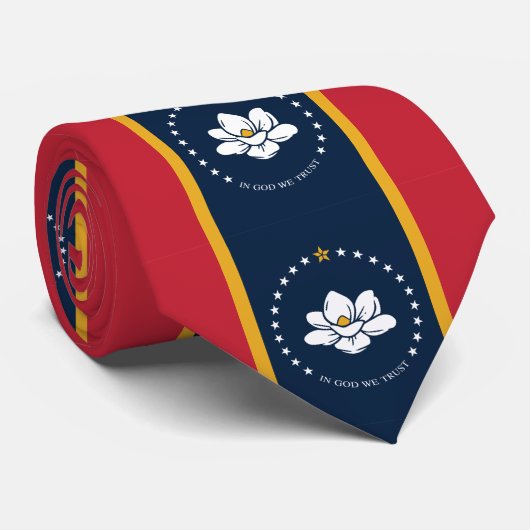Cravate Nouveau drapeau d'État du Mississipi (Roulé)