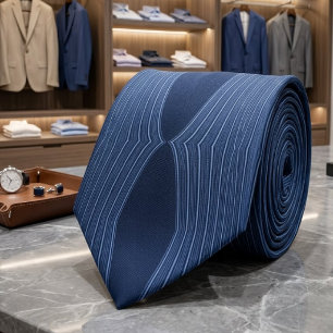 Cravate Nouveau motif abstrait répétitif de blues tendance
