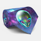 Cravate Nouveau visage Alien inhabituel (Roulé)