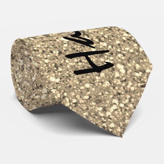 Cravate Nouvel An Black and Gold Parties scintillant Spark (Roulé)