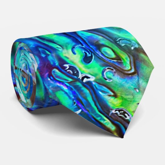 Cravate Nouvelle-Zélande Abalone Paua Shell Motif 1 (Roulé)