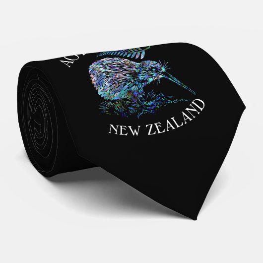 CRAVATE NOUVELLE-ZÉLANDE KIWI PAUA (Roulé)