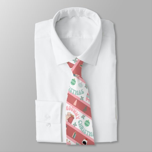 Cravate Novelty Chat Noël (Attaché)