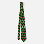 Cravate Novelty Père Noël Chat Motif noir vert Noël (Dos)