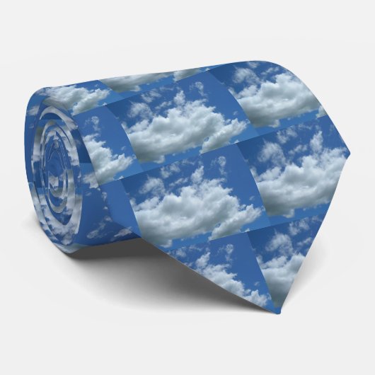 Cravate - Nuage blanc fluide (Roulé)