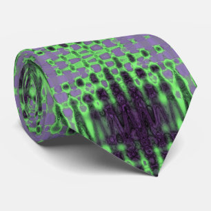 Cravate Nuages atomiques Abstraits verts et violets