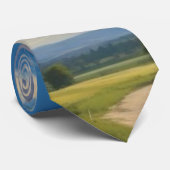 Cravate Nuages blancs et ciel bleu clair (Roulé)