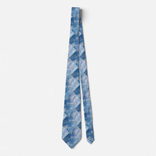 Cravate Nuages blancs Motifs bleus