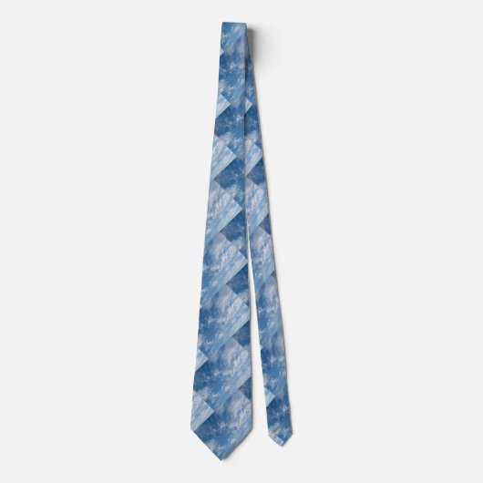 Cravate Nuages blancs Motifs bleus (Devant)